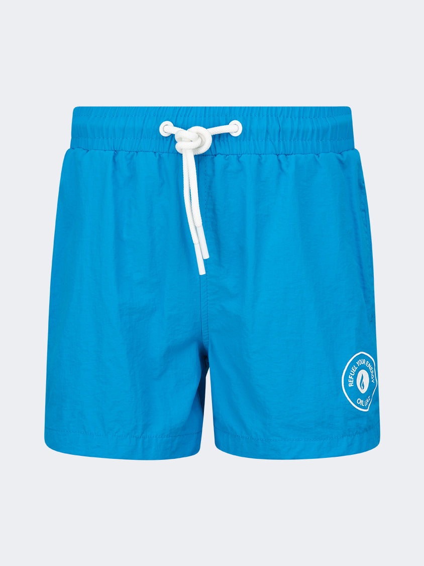 Oil And Gaz Plain Kids-Boys Swim Short Light Blue