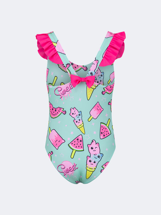 Oil & Gaz Modern Kids-Girls Beach Monokini Green