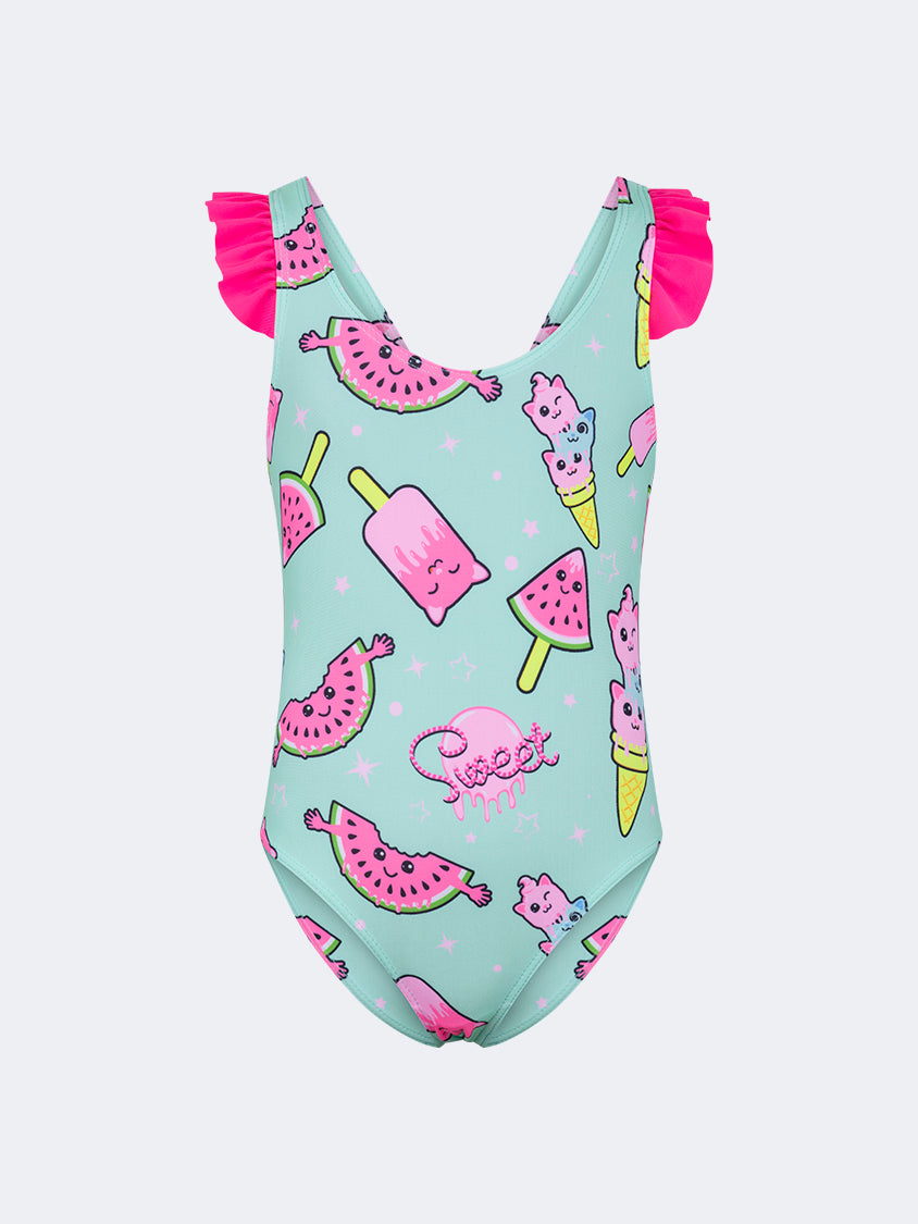 Oil And Gaz Modern Kids-Girls Beach Monokini Green
