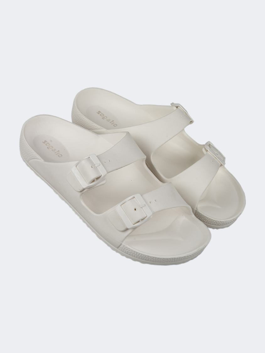 Oil And Gaz Chic Beach Men Stripe Slide White