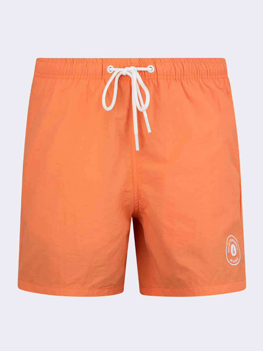 Oil And Gaz Confortable Men Beach Swim Short Orange