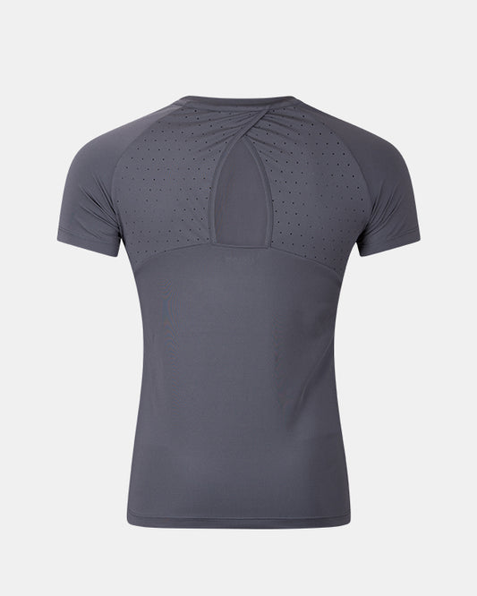 Oil & Gaz Plain Women Training T-Shirt Grey