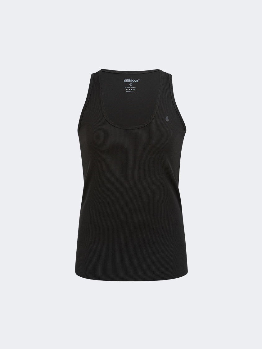 Oil And Gaz Ribbed Women Training Tank Black