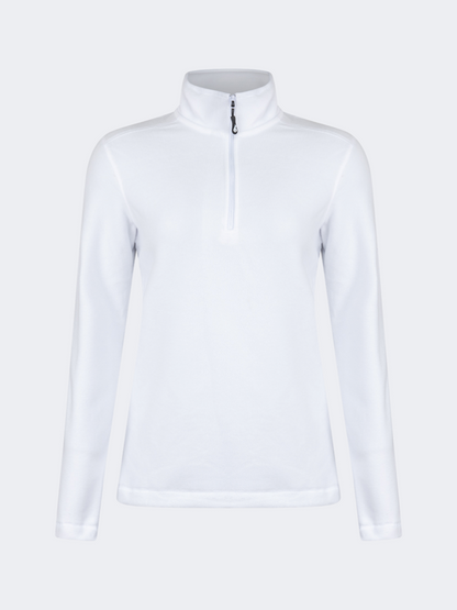 Oil&amp;Gaz Warm Women Skiing 1/4 Zip Fleece White