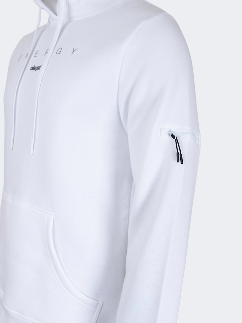 Oil And Gaz Brushed Unisex Lifestyle Printed Hoodie White