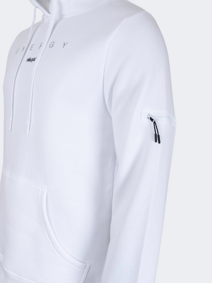 Oil And Gaz Brushed Unisex Lifestyle Printed Hoodie White