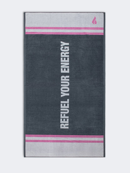 Oil And Gaz Cotton Women Beach Towel Grey/ Pink