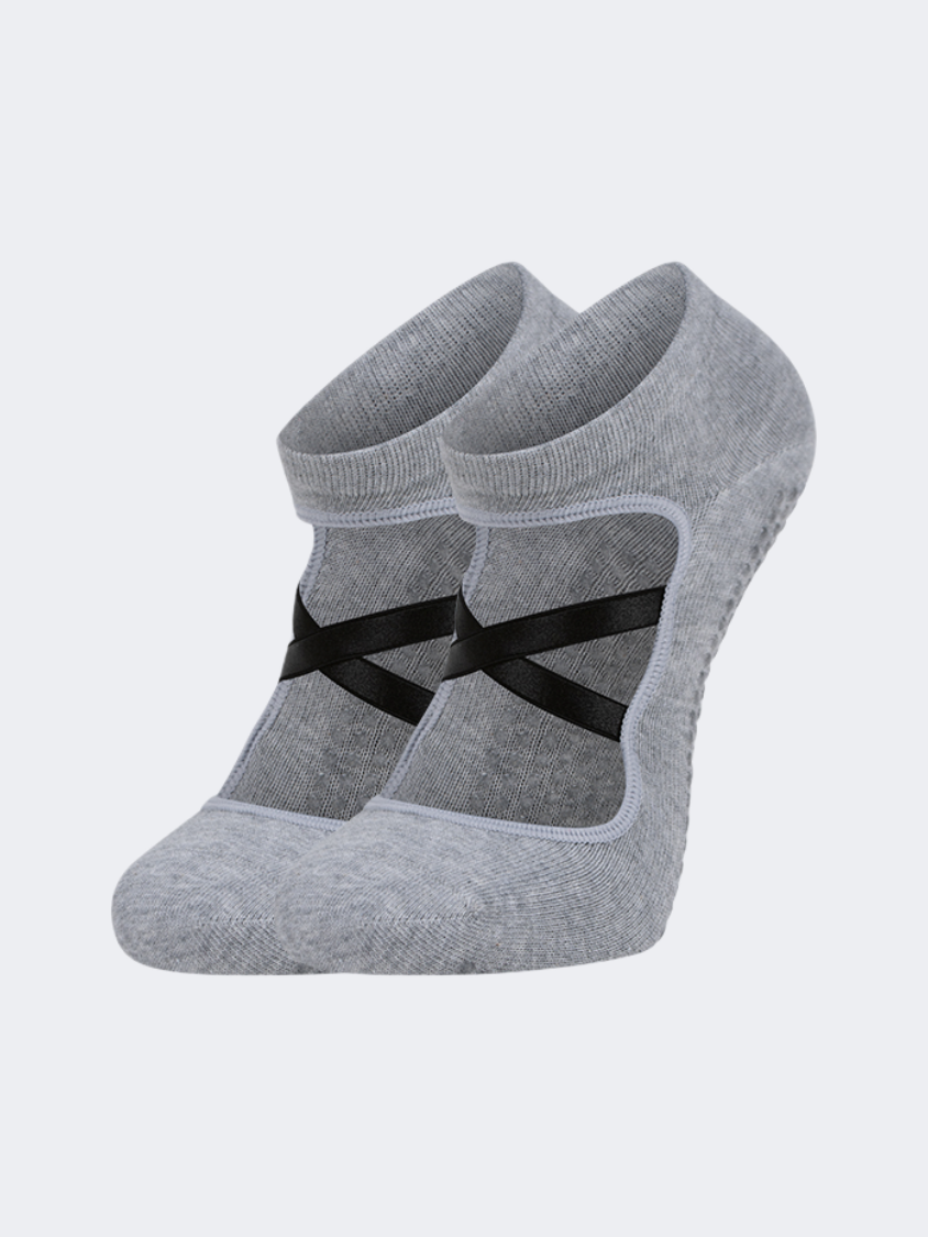 Oil And Gaz Comfy Women Pilates Socks Grey
