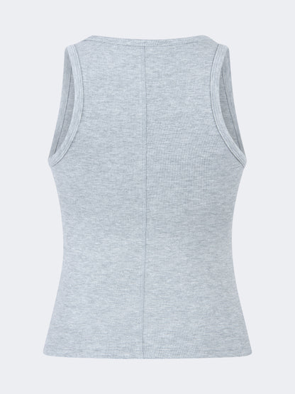 Oil And Gaz Ribbed Women Lifestyle Tank Grey