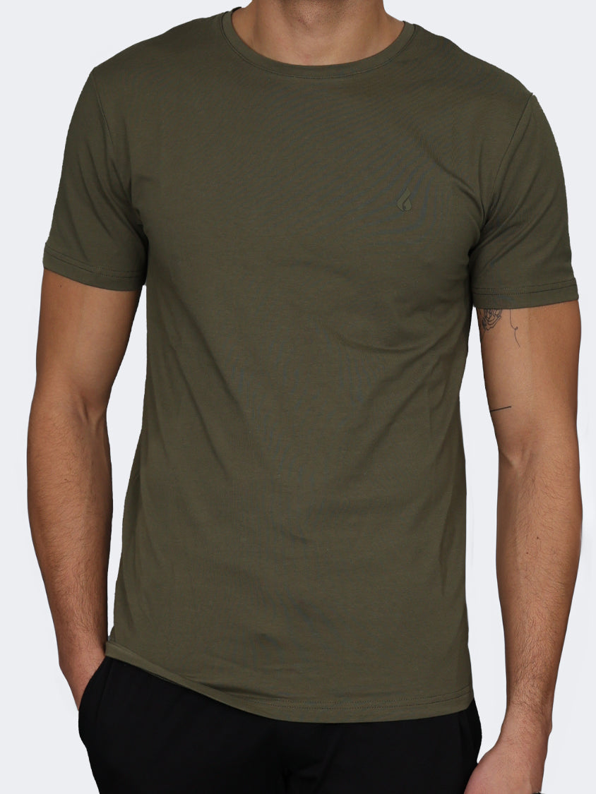 Oil And Gaz Round Neck Men Lifestyle T-Shirt Olive