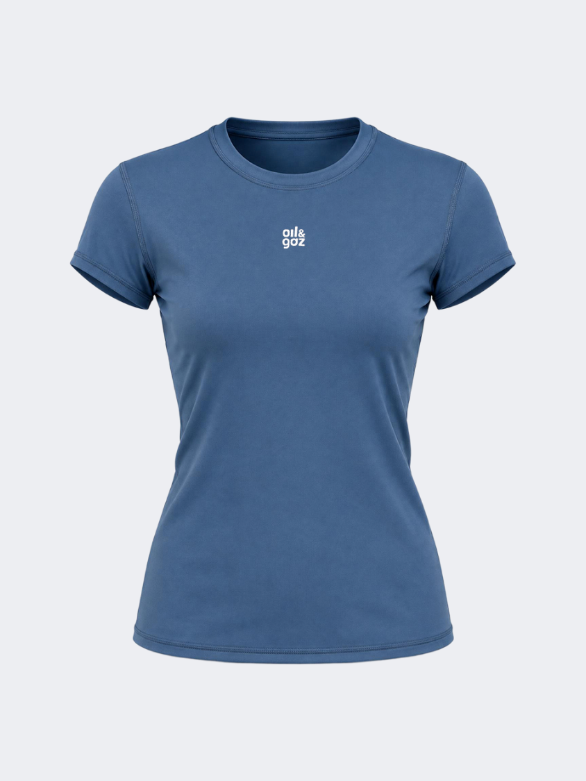 Oil &amp; Gaz Comfortable Women Lifestyle Crew Neck T-Shirt Navy