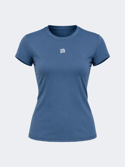 Oil &amp; Gaz Comfortable Women Lifestyle Crew Neck T-Shirt Navy