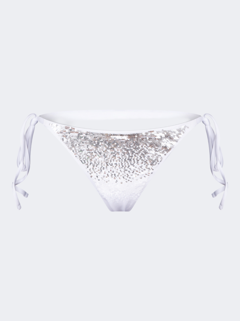 Oil And Gaz Shimmering Women Beach Tie Side Bottom White