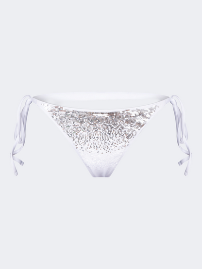 Oil And Gaz Shimmering Women Beach Tie Side Bottom White