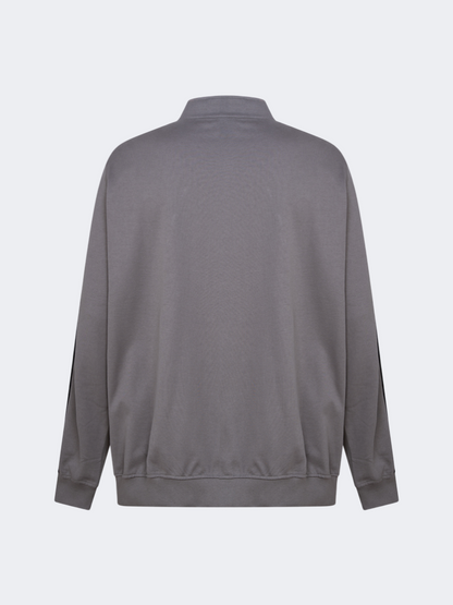 Oil And Gaz Big Size Men Lifestyle Full Zip Hoody Grey