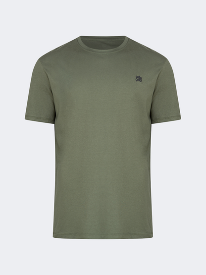 Oil And Gaz Big Size Men Lifestyle Round Neck T-Shirt Olive