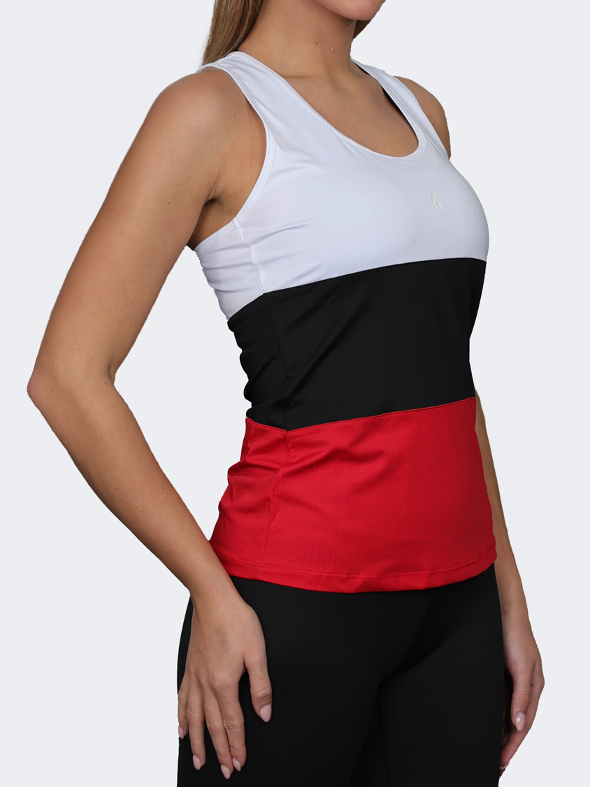 Oil And Gaz Plain Regular Fit Women Fitness Tank Black/Red/White