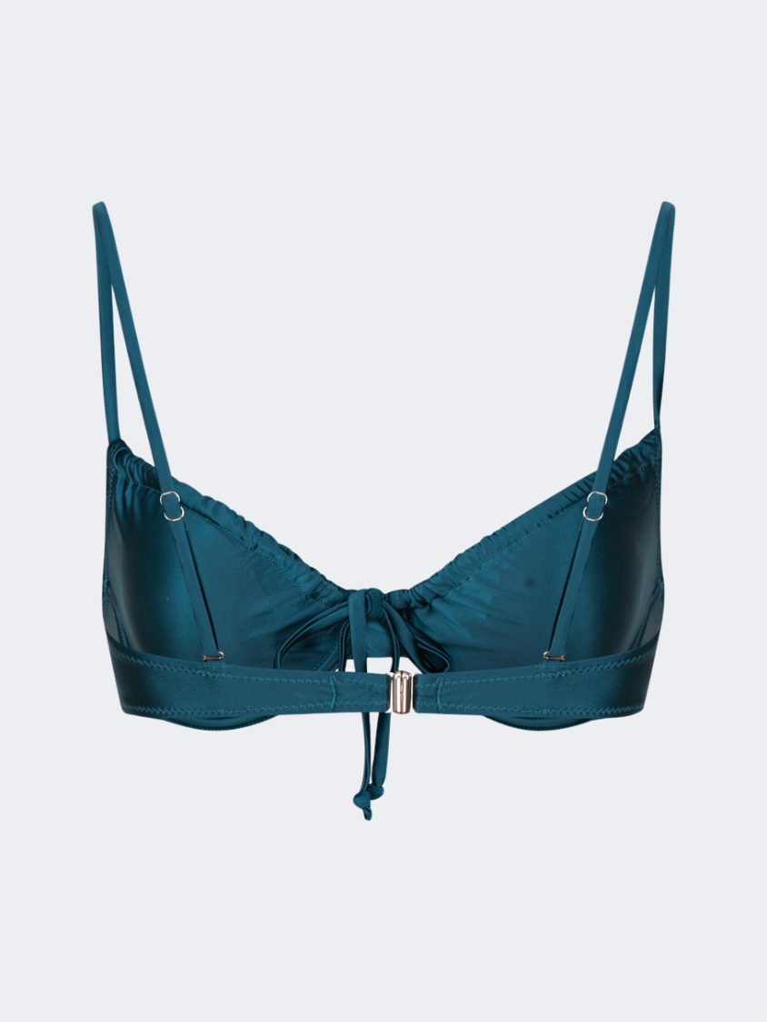 Oil And Gaz Comfortable Women Beach Bra Blue