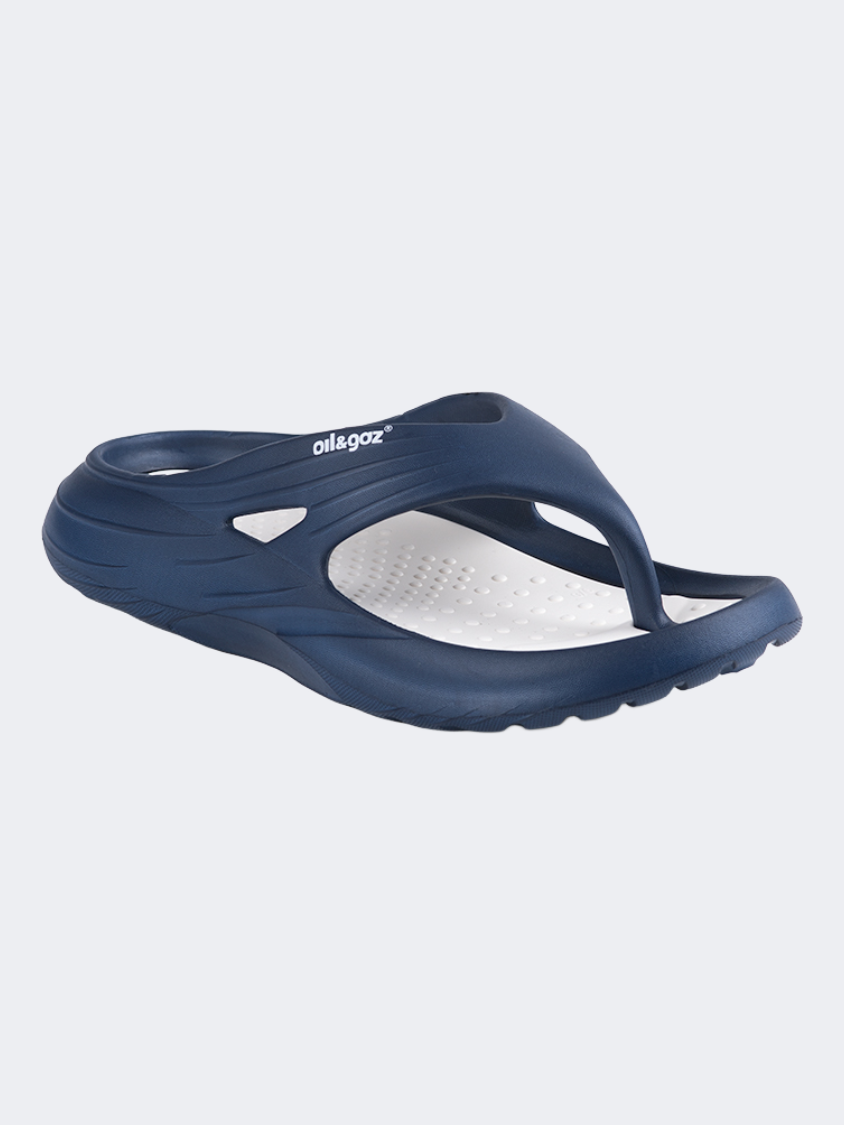 Oil&amp;Gaz Relaxed Unisex Beach Slipper Navy/White