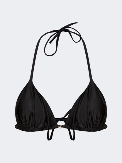 Oil And Gaz Sparkle Women Beach Triangle Bra Black