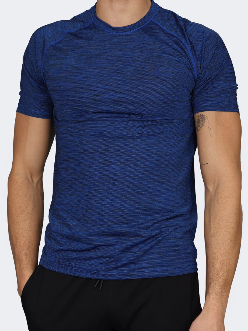 Oil And Gaz Round Neck Men Fitness T-Shirt Blue