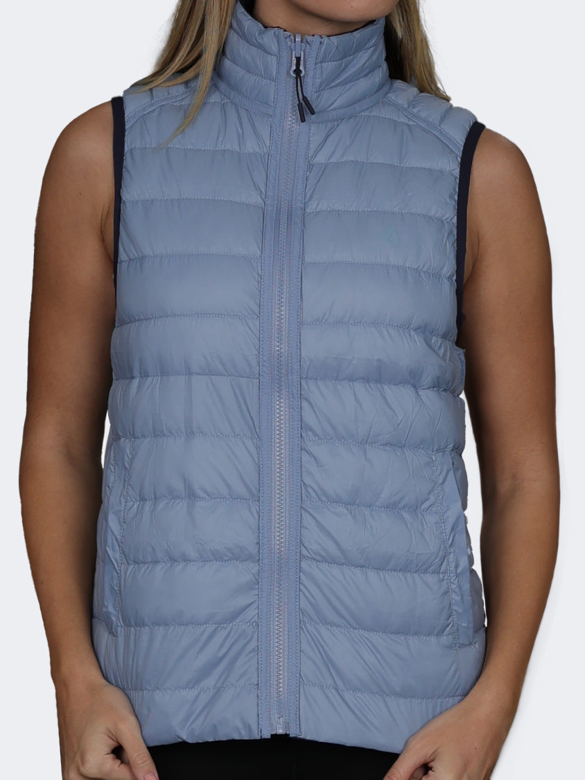 Oil And Gaz Reversible Down Women Lifestyle Vest Navy/Light Blue