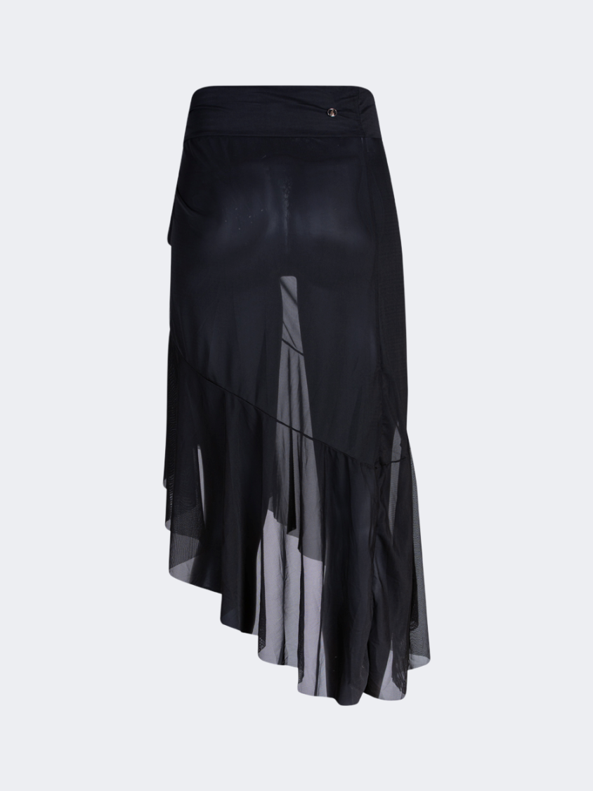 Oil And Gaz Breathable Women Beach Mesh Skirt Black
