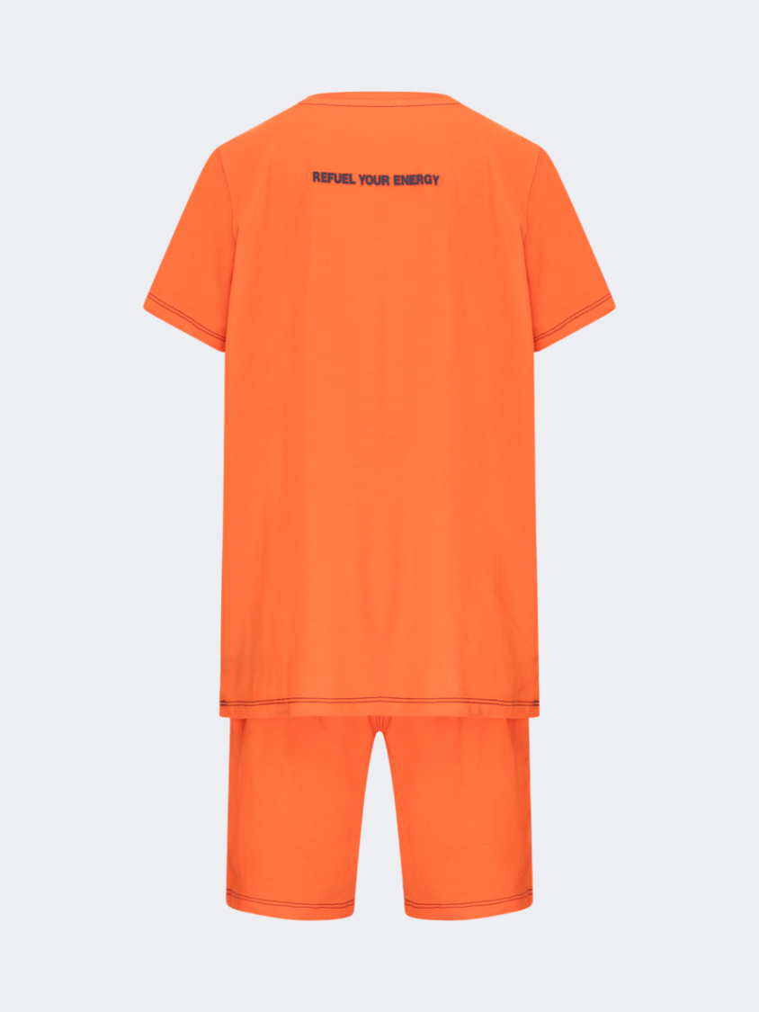 Oil&amp;Gaz Trendy Kids-Boys Lifestyle Set Short+T-Shirt Orange