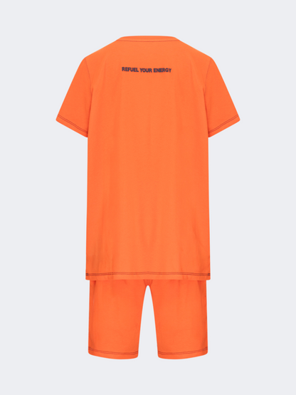 Oil&amp;Gaz Trendy Kids-Boys Lifestyle Set Short+T-Shirt Orange
