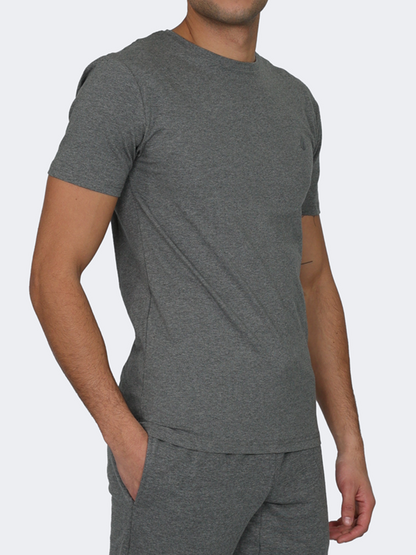 Oil And Gaz Round Neck Men Lifestyle T-Shirt Grey