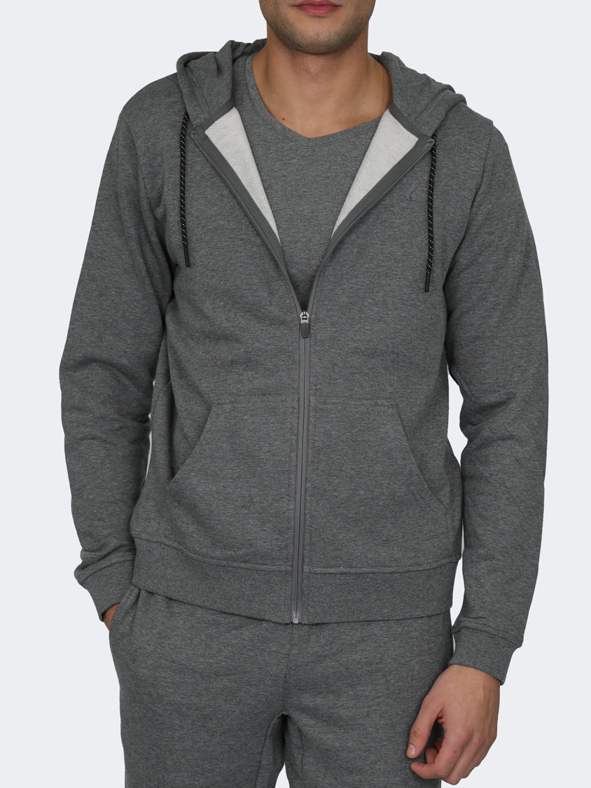 Oil And Gaz  Full Zip Men Lifestyle Hoody Grey